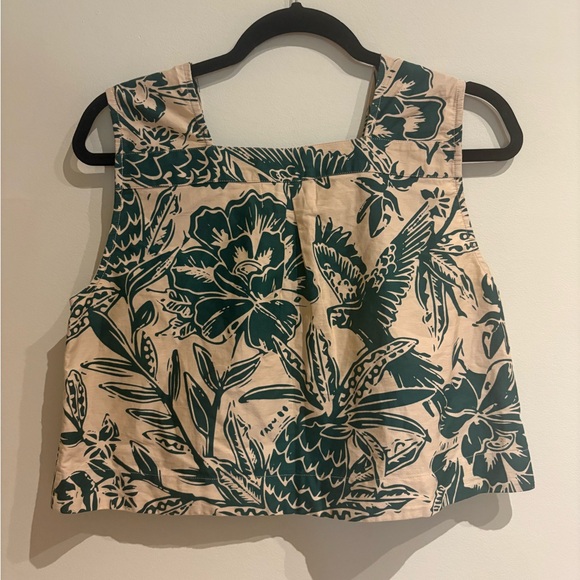 Olivia by Livro Nellie Button Tank Top in Tropicalia Blush & Green Size Small - Picture 5 of 7